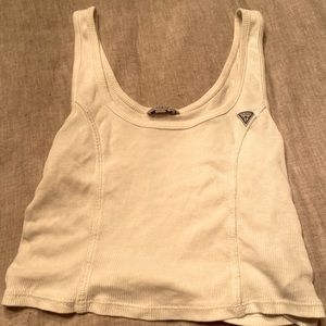 White Guess Crop Top